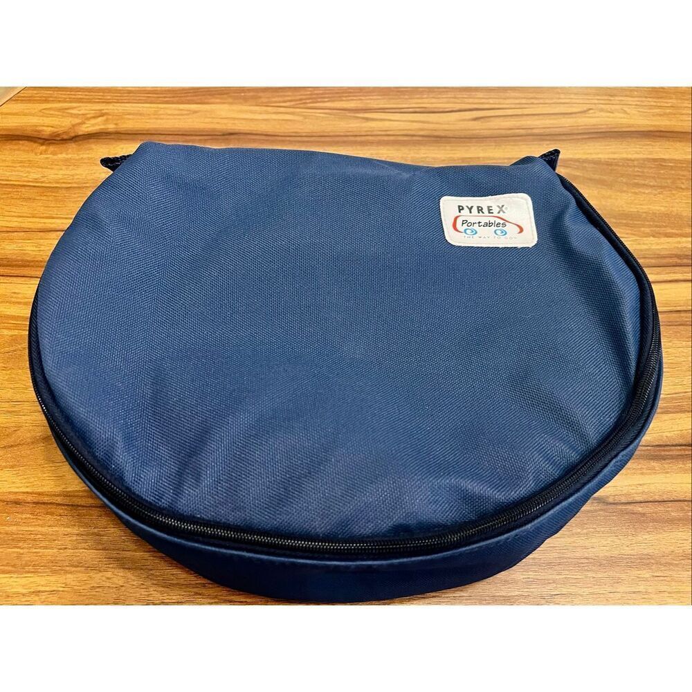 Vintage Pyrex Portables Round Insulated Bag With Cold/Hot Thermal Pockets